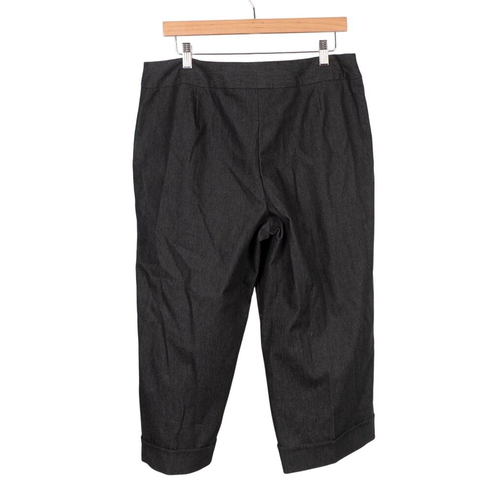 Courtenay Capri Dress Pants 14 Womens Gray Button Accent Pockets Cotton Blend - Picture 6 of 6